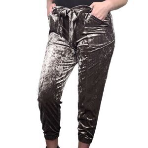 Jolt velvet women's grey joggers pants size small